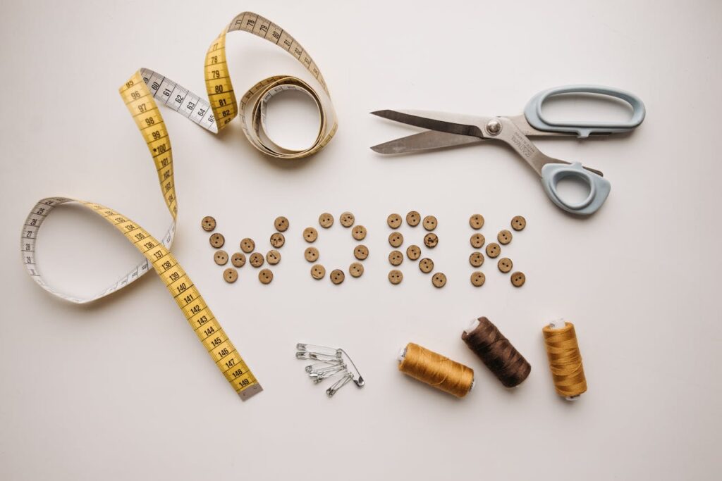 Sewing Tools on White Surface